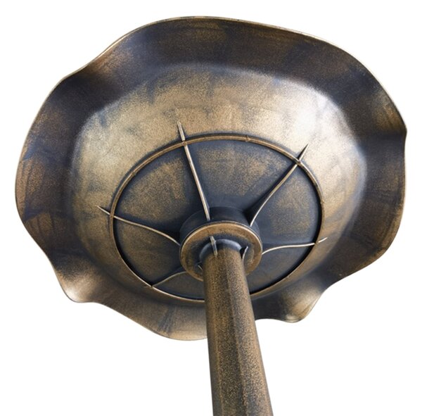 Outsunny Ptačí Fontána, Ptačí Krmítko ve Tvaru Lotusového Listu, rozměry Ø 50 x 71H cm Polypropylen Antický Bronz | Aosom