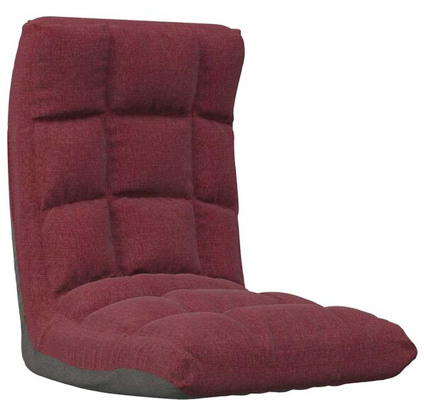 Skládací lenoška na podlahu vínová textil 336592