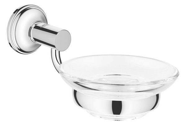 Držák Grohe Essentials chromovaný, pro mýdlové misky, fén, kelímky a dávkovač mýdla