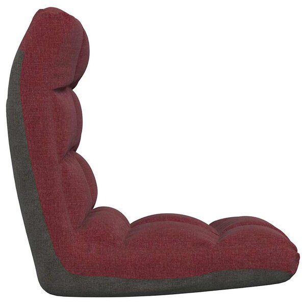 Skládací lenoška na podlahu vínová textil 336592