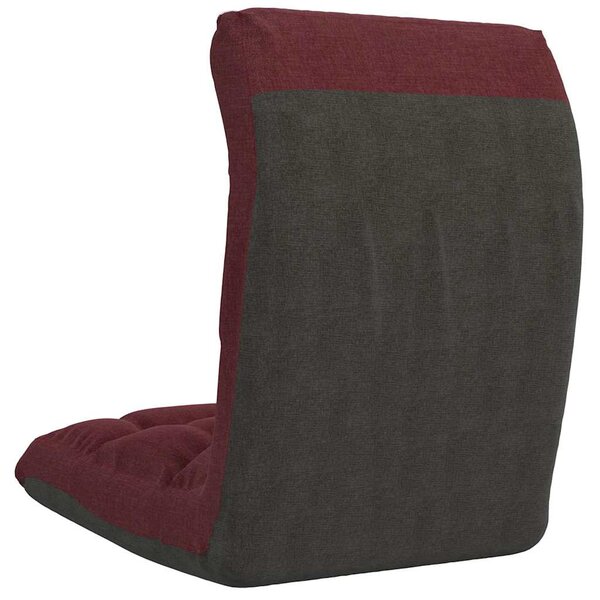 Skládací lenoška na podlahu vínová textil 336592
