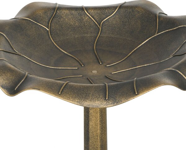 Outsunny Ptačí Fontána, Ptačí Krmítko ve Tvaru Lotusového Listu, rozměry Ø 50 x 71H cm Polypropylen Antický Bronz | Aosom