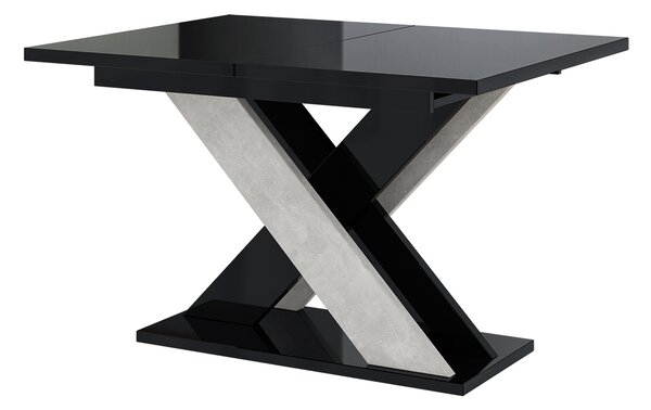 Jídelní stůl Xalin (lesk černý + kámen) (pro 4 až 6 osob). Vlastní profesionální přeprava až k Vám domů 1055281
