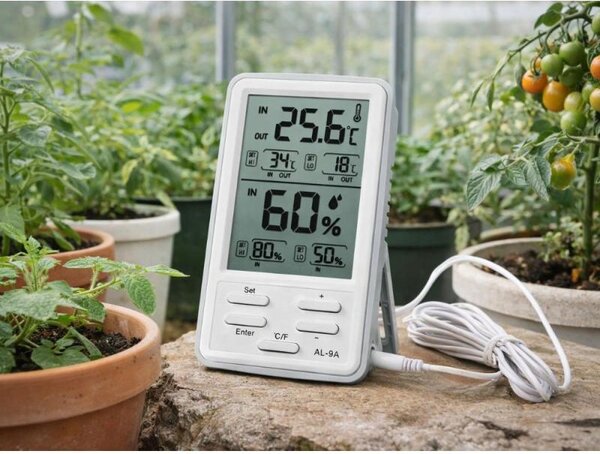 Verk 09236 Meteorologická stanice s LCD teploměrem a vlhkoměrem, bezdrátová, bílá