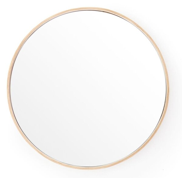 Nástěnné zrcadlo s rámem z dubového dřeva Wireworks Glance, ⌀ 31 cm