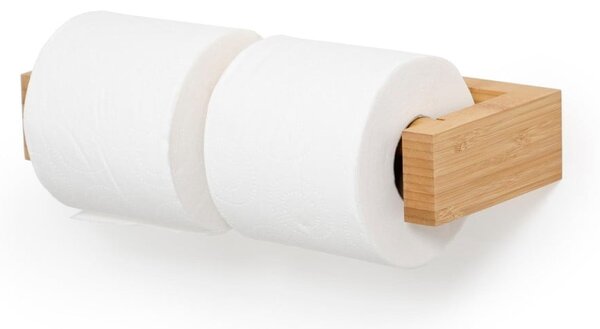 Nástěnný dvojitý držák na toaletní papír z bambusu Wireworks