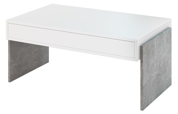 Konferenční stolek Zantra (bílá + kámen). Vlastní profesionální přeprava až k Vám domů 1055286