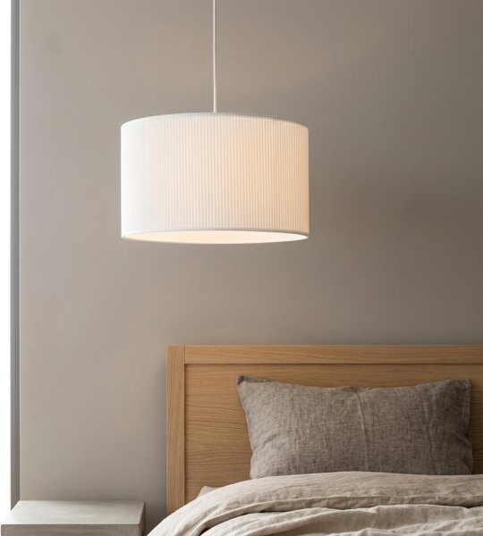 Lustr na lanku SIRJA PLISADO 1xE27/15W/230V pr. 35 cm bílá