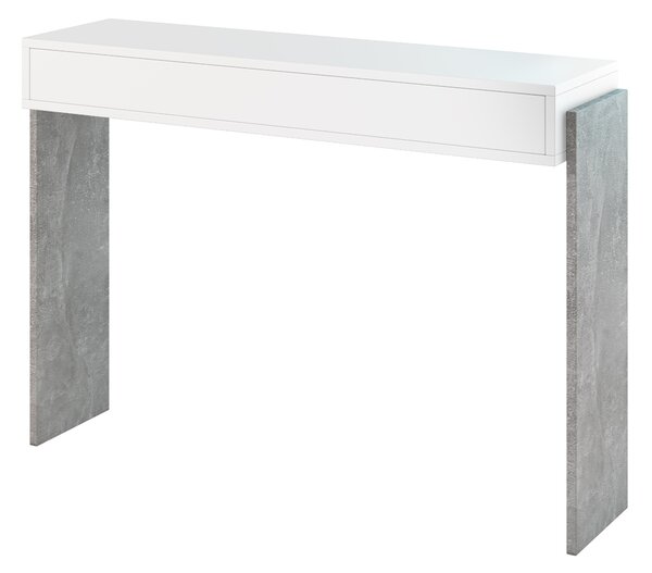 Konzolový stolek Zantra (bílá + kámen). Vlastní profesionální přeprava až k Vám domů 1055288