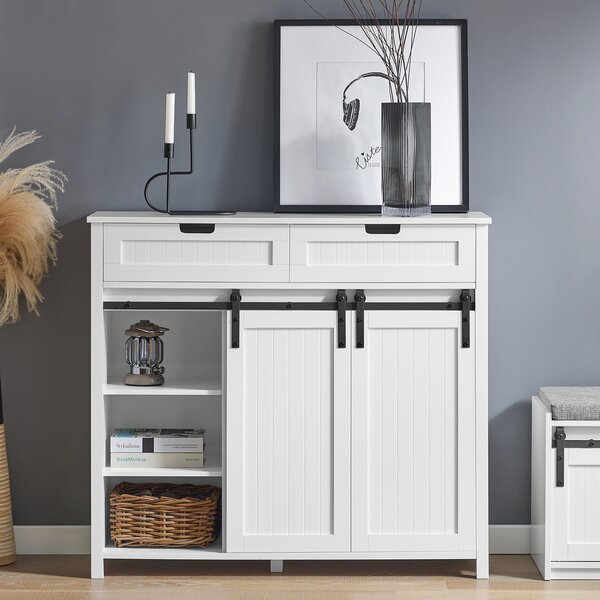 SoBuy FSB74-W Komoda Sideboard Kuchyňská skříňka Buffet Storage Cabinet White