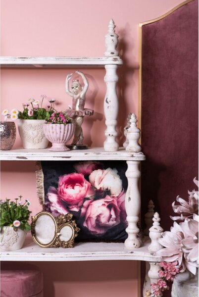 Zlatý fotorámeček Inge s květinovým dekorem – 23x1x17 cm