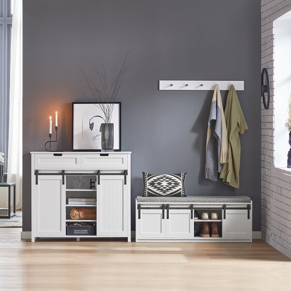 SoBuy FSB74-W Komoda Sideboard Kuchyňská skříňka Buffet Storage Cabinet White