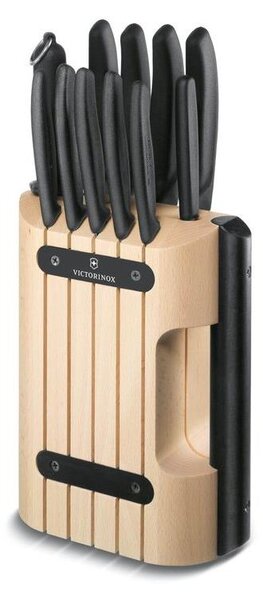 Victorinox - Sada kuchyňských nožů ve stojanu SWISS CLASSIC 12 ks buk/béžová