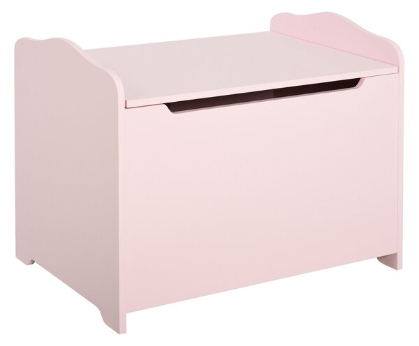 HOMCOM Dětské úložné boxy na hračky, rozměry 60L x 40W x 48H cm, s plynovým vzpěrem, MDF, růžová | Aosom