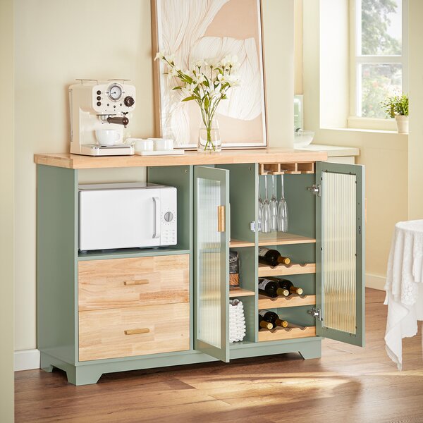 SoBuy FSB81-GR Buffet Sideboard Kuchyňská skříňka Komoda se zásuvkami Skříňka na mikrovlnnou troubu