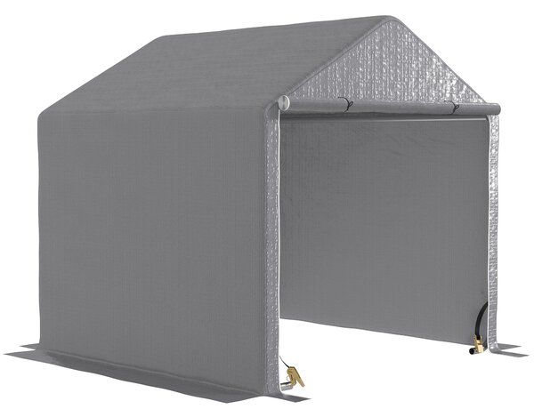 Outsunny Zahradní Kůlna 2 x 2 x 2 m Exteriérový Přístřešek na Kolo s Pozinkovaným Ocelovým Rámem, Vodotěsný a UV-Odolný, Úložný Stan pro Kolo, Motocyk