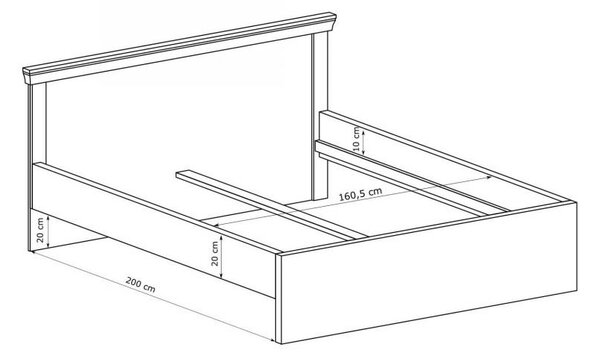 Manželská postel 160 cm Atena 05 (s roštem) (craft zlatý)
