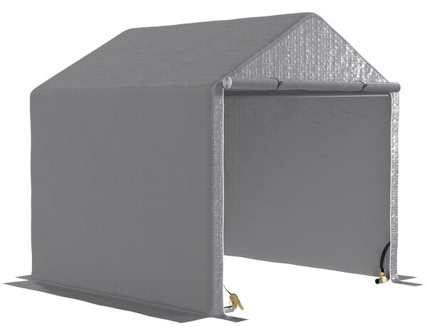 Outsunny Zahradní Kůlna 2 x 2 x 2 m Exteriérový Přístřešek na Kolo s Pozinkovaným Ocelovým Rámem, Vodotěsný a UV-Odolný, Úložný Stan pro Kolo, Motocyk