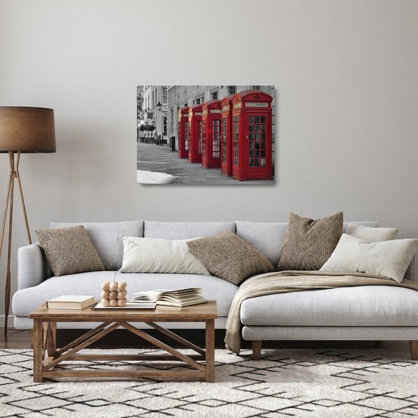 Skleněný obraz - Londýnské telefonní budky (70x50 cm)