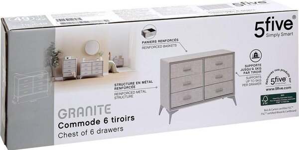 Komoda s 6 šupinami granit grau - 5 five simply smart