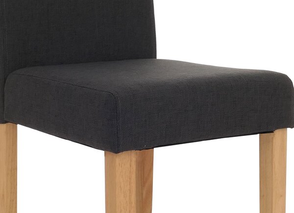 Sada 2 jídelních židlí Kuchyňská židle Littau Textil, černá, světlé nohy