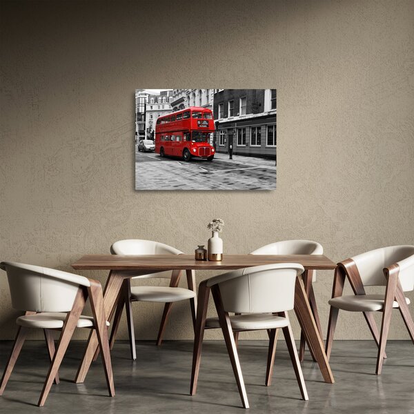 Skleněný obraz - Londýn s autobusem (70x50 cm)