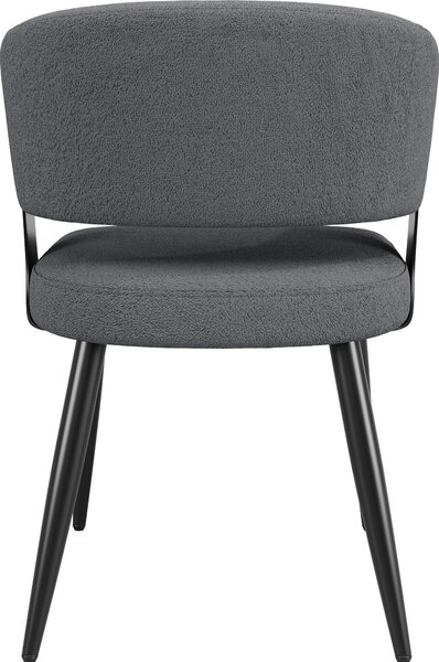 Sweiko Vysoce kvalitní flanel (2 kusy) Jídelní židle Make-up židle Toaletní stolek Ergonomická židle Lehká židle Zakřivené opěradlo, béžová/šedá barva