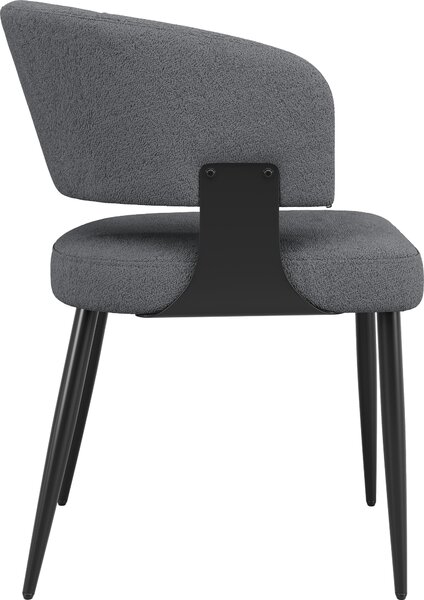 Sweiko Vysoce kvalitní flanel (2 kusy) Jídelní židle Make-up židle Toaletní stolek Ergonomická židle Lehká židle Zakřivené opěradlo, béžová/šedá barva