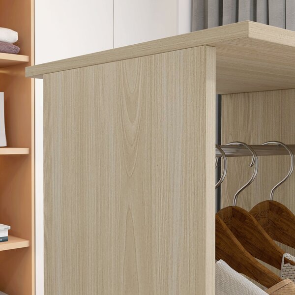 HOMCOM Mobilní skříň s úložným prostorem na 6 kolečkách 120 x 40 x 128 cm Přírodní dřevo | Aosom