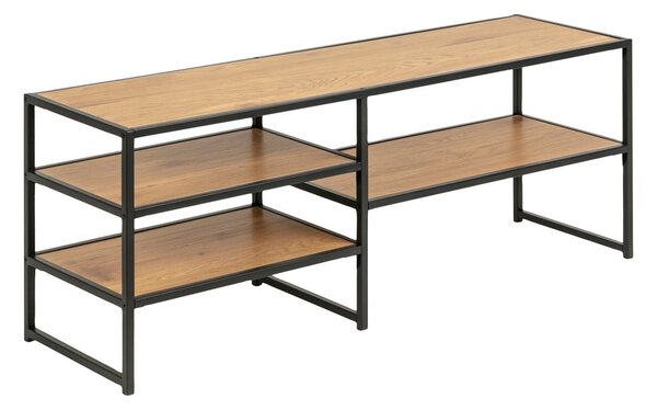TV stolek v dekoru dubu v černo-přírodní barvě 120x46 cm Seaford – Actona