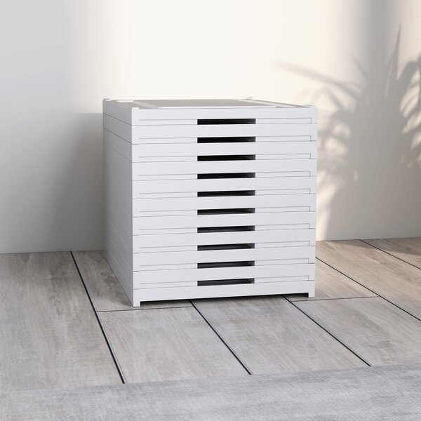 HOMCOM Sada 10 skládacích botníků, stohovatelné plastové úložné boxy na boty s víky, úložný prostor pro boty až do velikosti 43, bílá, 26x35x174cm | A