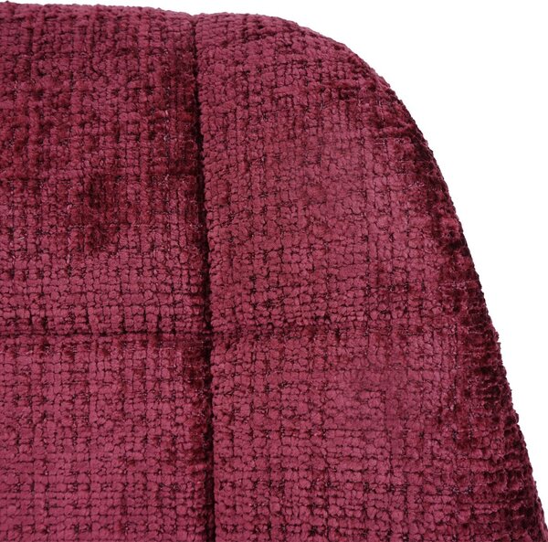 Jídelní židle HWC-A60, kuchyňská otočná židle, ocel Tkanina /textilní šenil (465 g/m²) bordeaux