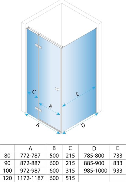 Sprchový Kout Rea Atlas 120X80 Bruch Gold Right