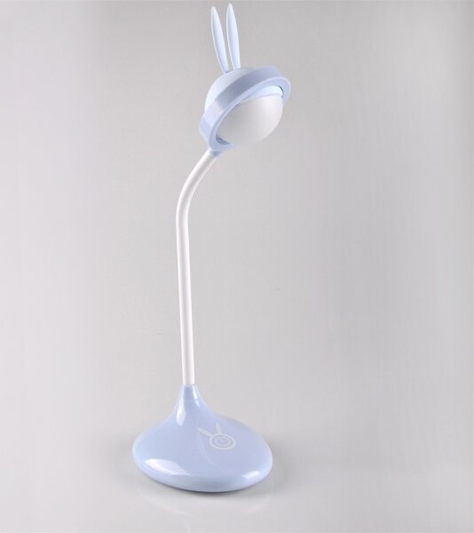 LED Dětská dotyková lampička RABBIT LED/0,4W/5V 3000/6500K modrá + USB
