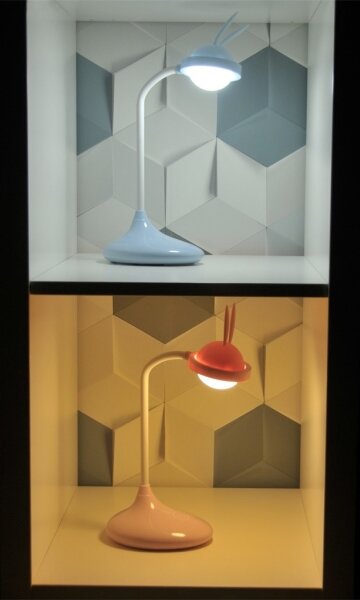 LED Dětská dotyková lampička RABBIT LED/0,4W/5V 3000/6500K modrá + USB