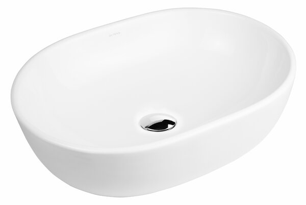 Oltens Hamnes umyvadlo 47.5x34 cm oválné na pult bílá lesk 40309000