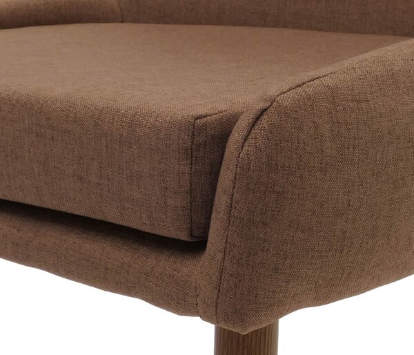 Sada 2 jídelních židlí HWC-O27, kuchyňská židle čalouněná židle, látka/textil (280g/m²) kov hnědá