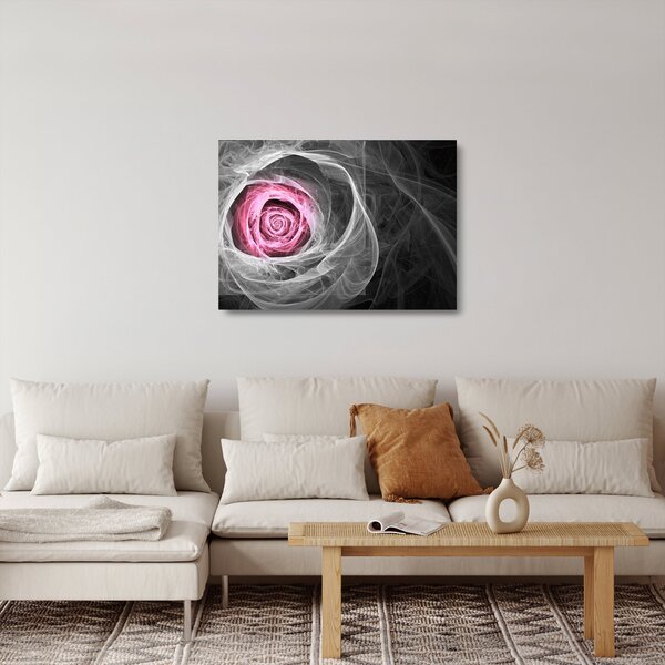 Skleněný obraz - Abstraktní růže, fuchsiová (70x50 cm)