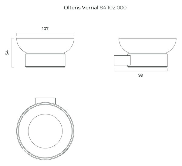 Oltens Vernal miska na mýdlo Nástěnné chrom-bílá 84102000