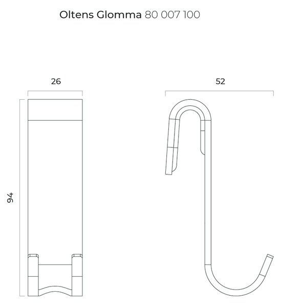 Oltens Glomma věšák na ručník chrom 80007100