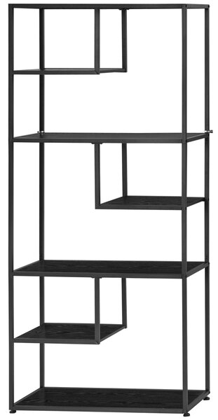 HOMCOM Knižní regál v industriálním stylu se 7 policemi a ocelovým rámem - 83x34x180 cm | Aosom