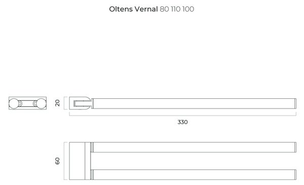 Oltens Vernal věšák na ručník chrom 80110100