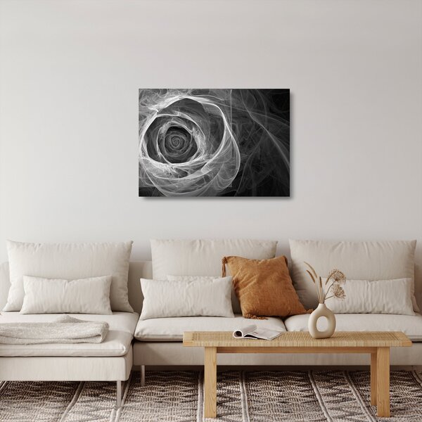 Skleněný obraz - Abstraktní růže černobílá (70x50 cm)