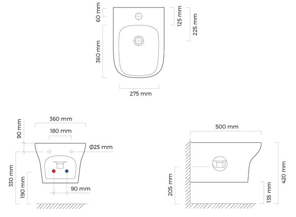 Oltens Gulfoss bidet závěsný bílá 46003000