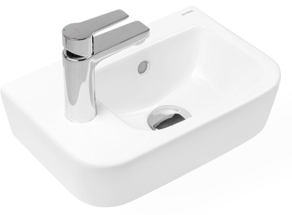 Oltens Vernal umyvadlo 37x24.5 cm polokulatý klasický bílá lesk 41504000