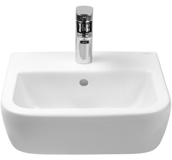 Oltens Vernal umyvadlo 40x32.5 cm polokulatý klasický bílá lesk 41003000