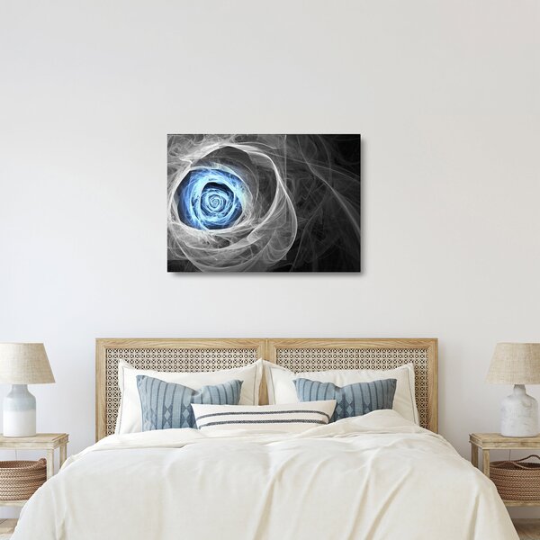 Skleněný obraz - Abstraktní růže modrá (70x50 cm)