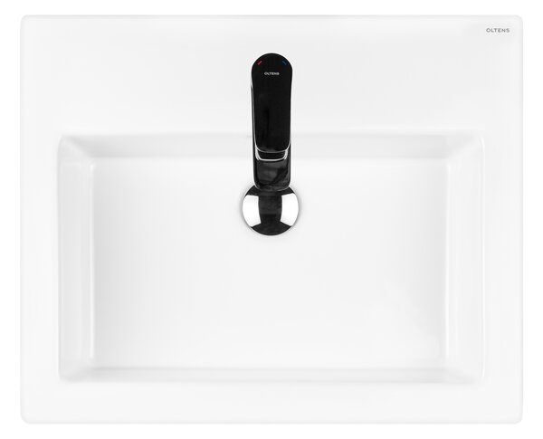 Oltens Susa umyvadlo 50x41 cm obdélníkový klasický-na pult bílá lesk 41403000