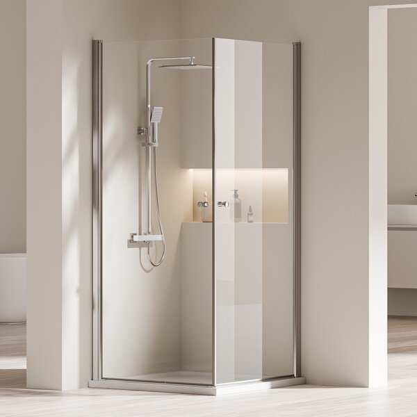 Heilmetz sprchový kout 90x90x185cm křídlové dveře rohový sprchový kout 6mm bezpečnostní sklo s nano povrchem (dvoje dveře)