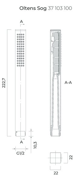 Oltens Sog sprchová hlavice černá mat 37103300